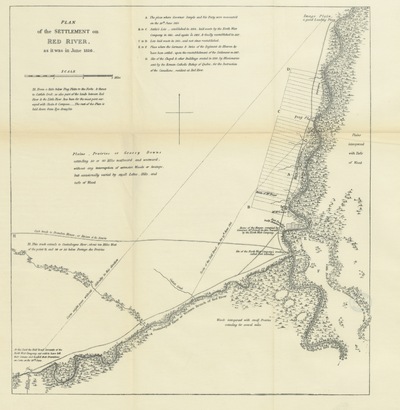 map from "The Hudson's Bay Company's Land Tenures and the Occupation of Assiniboia by Lord Selkirk's Settlers, with a list of grantees under the Earl and the Company".
