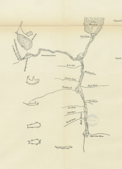 map from "The Hudson's Bay Company's Land Tenures and the Occupation of Assiniboia by Lord Selkirk's Settlers, with a list of grantees under the Earl and the Company".