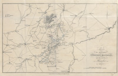 map from "The Campaign of 1815; or, a narrative of the military operations which took place in France and Belgium during the Hundred Days, etc".
