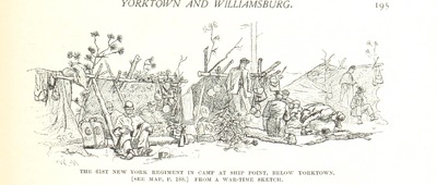below Yorktown, Virginia from "Battles and Leaders of the Civil War, being for the most part contributions by Union and Confederate officers, based upon “the Century War Series.” Edited by R. U. J. and C. C. B., etc. [Illustrated.]".
