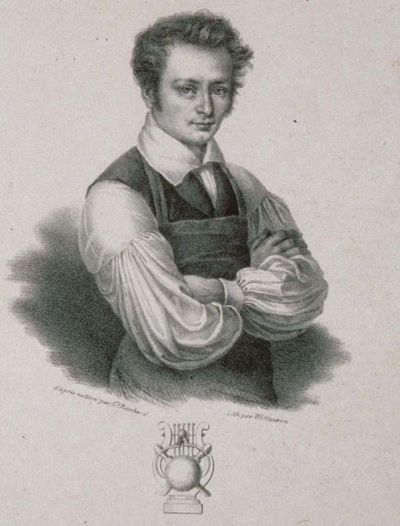 Daniel Hirtz, geboren zu Strasburg den 2. Februar 1804, mi-corps, profil 3/4 à dr
