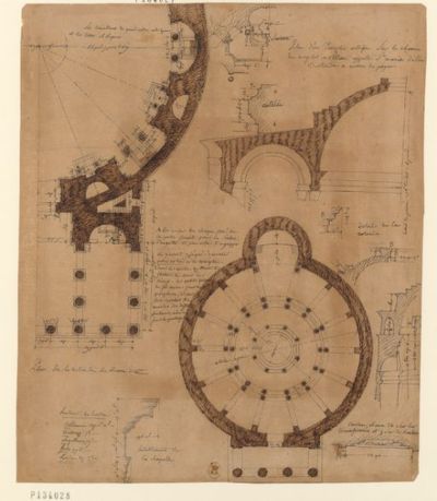 Omnia Plan De La Rotonde Sta Maria Della Rotonda A Pagani Et Plan Du Pantheon De Rome Dessin Jean Jacques Lequeu