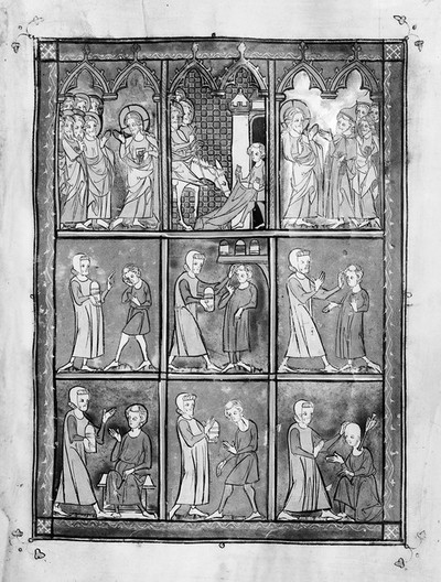 Practica Rogerii, illuminated manuscript. 13th C
