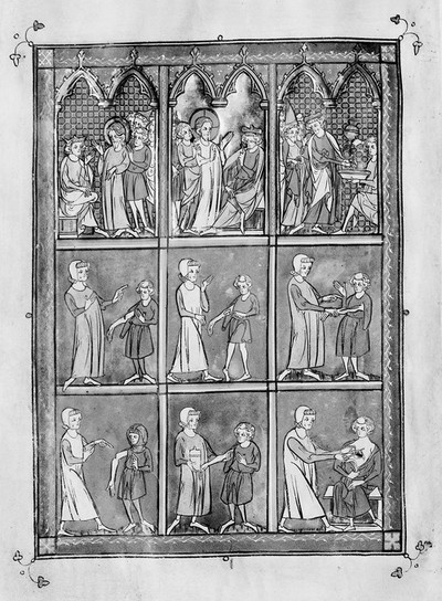 Practica Rogerii, illuminated manuscript. 13th C