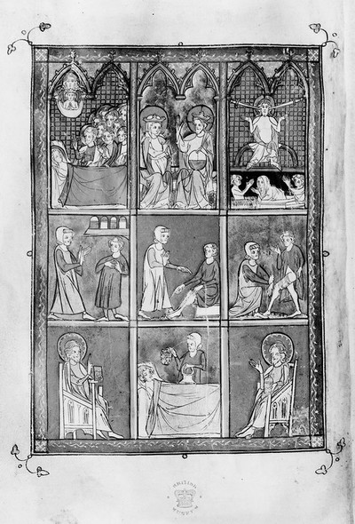 Practica Rogerii, illuminated manuscript. 13th C