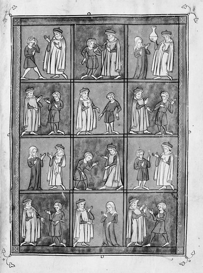 Practica Rogerii, illuminated manuscript. 13th C