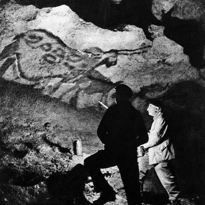 Abbe Breuil in Lascaux caves at La Mouthe