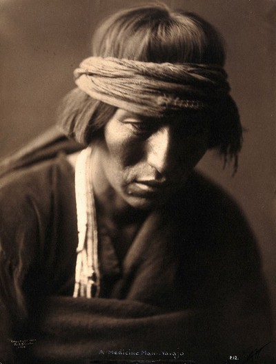 Portrait of 'A medicine man, Navajo'