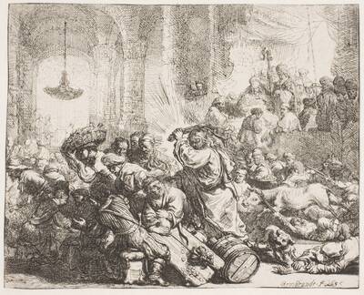 Christ driving the money-changers from the temple