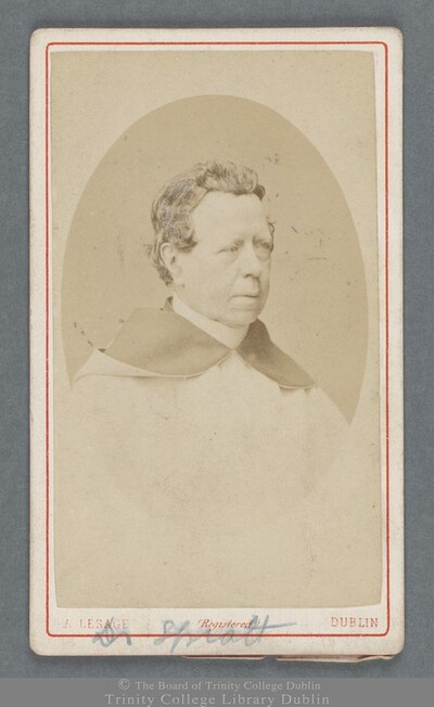 Cabinet card of Reverend Doctor John Francis Spratt, Carmelite priest, philanthropist and temperance reformer