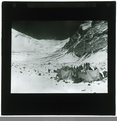 A camp in a snow covered valley ‘Camp 3’
