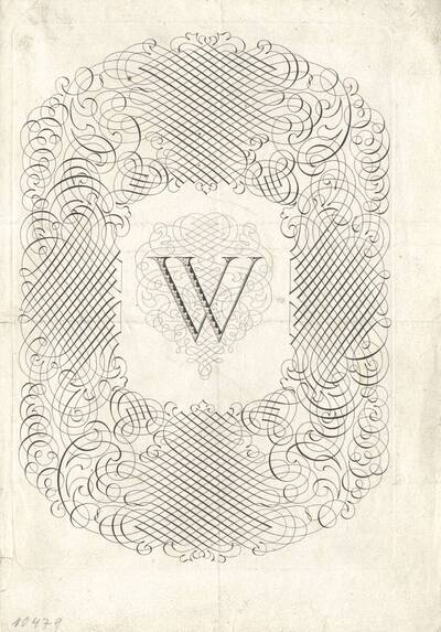 Der Buchstabe W Blatt Aus Der Folge Joannis Georgii Schwandneri Dissertatio Epistolaris De Calligraphiae Nomenclatione Etc Calligraphia Latina Etc Vom Bearbeiter Vergebener Titel Europeana