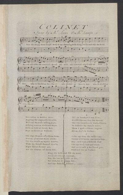 Colinet: sung by Mr. Lowe & Mrs. Lampe
