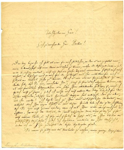 Letter from Robert Franz to Carl Ferdinand Becker