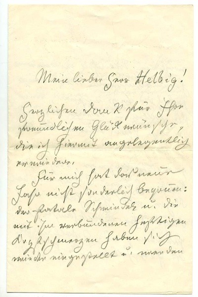 Letter from Robert Franz to Fritz Helbig