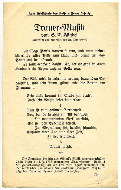 Sorrow music/by G. F. Händel.