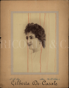 Gilberta De Casale ritratta a mezzo busto, di profilo. Ritratto femminile