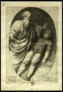 [La creazione di Adamo] / il Pordenone invent. et pinse nella Chiesa di S.ta Maria di Camp.e in Piacenza ; Oliviero Catti (sic) piacentino fece 1625