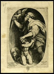 [Il sacrificio di Isacco] / il Pordenone invent et pinse nella Chiesa di S.ta Maria di Camp.a in Piacenza ; Oliviero Gatti piacentino fece 1625