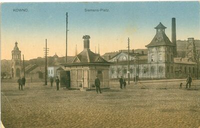 Dabartinės Vienybės aikštės Kaune vaizdas Pirmojo pasaulinio karo metais, 1915–1916 m.