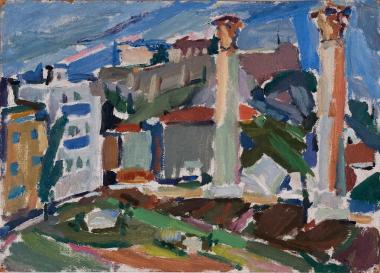 Landscape: Columns of Olympian Zeus, Dimosthenis Kokkinidis, 1958