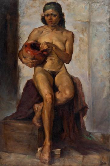 Female nude, Stelios Doxopoulos, 1942