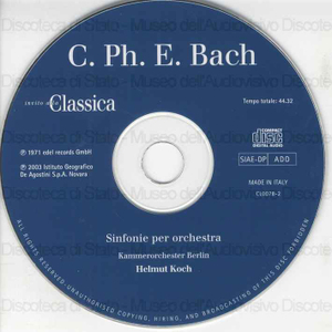 Sinfonie per orchestra / Carl Philipp Emanuel Bach ; Kammerorchester Berlin ; [Direttore d'orchestra]: Helmut Koch