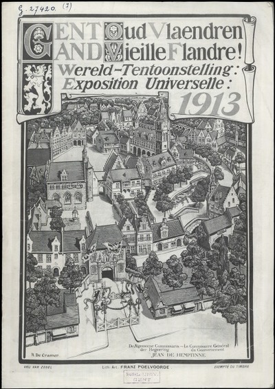 Gent oud Vlaendren wereld-tentoonstelling: 1913Gand vieille Flandre