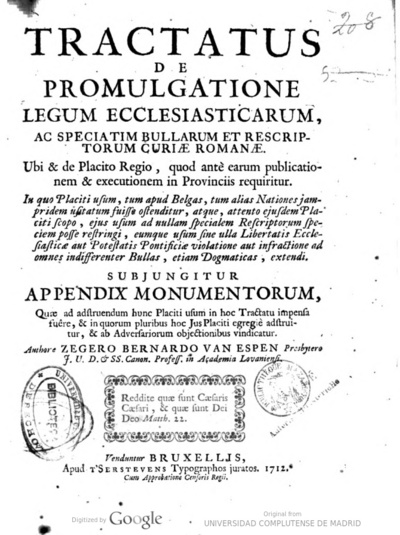 Tractatus de promulgatione legum ecclesiasticarum ac speciatim Bullarum et rescriptorum Curiae Romanae ...