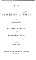 List of the specimens of birds. Part IV: Columbae