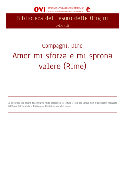 Amor Mi Sforza E Mi Sprona Valere Rime Europeana