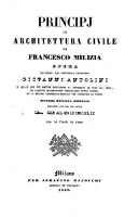 Principj de architettura civile ... Opere illustrata dal ... Giovanni Antolini ... 2. ed.