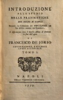 Introduzione allo studio delle prammatiche del regne di Napoli secondo la collezione del 1772 (Tomo I.)