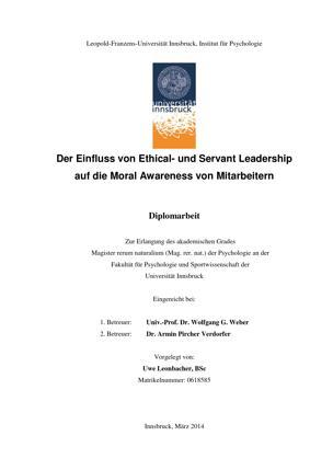 Einfluss von Ethical- und Servant Leadership auf die Moral Awareness von Mitarbeitern
