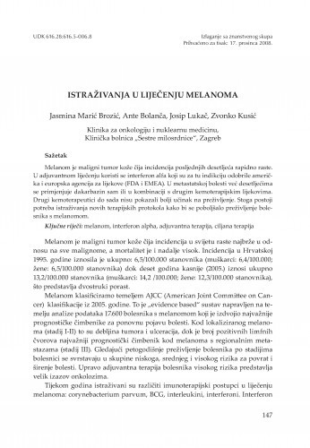 Istraživanja u liječenju melanoma