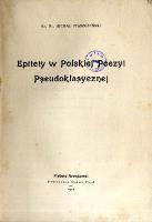 Epitety w polskiej poezji pseudoklasycznej