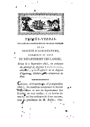 Séance publique du 15 fructidor an 13 (2 septembre 1805) de la Société d'agriculture, commerce et arts du département des Landes ([Reprod.])