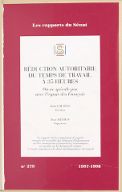 Impressions. 1997-1998 / Sénat.. 279, Rapport de la commission d'enquête chargée de recueillir des éléments d'information sur les conséquences financières, économiques et sociales de la décision de réduire à trente-cinq heures la durée hebdomadaire du travail, créée en vertu d'une résolution adoptée par le Sénat le 11 décembre 1997 / Sénat, Session ordinaire de 1997-1998 ; [sous la dir. de] M. Alain Gournac,... ; [réd. par] M. Jean Arthuis,...