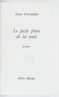 Le petit frère de la nuit : roman / Alain Vircondelet