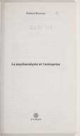 Le psychanalyste et l'entreprise / Roland Brunner