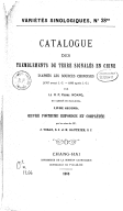 Catalogue des tremblements de terre signalés en Chine d'après les sources chinoises (1767 av. J.-C.-1895 après J.-C.). [Livre I] / par le R. P. Pierre Hoang,...