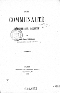 De la communauté réduite aux acquêts / par Paul-Émile Vigneaux,...