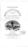 Découverte des mines du roi Salomon / Rider Haggard ; adaptation par C. Lemaire ; avec préface et post-face de Th. Bentzon