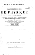 Traité élémentaire de physique (26e édition entièrement refondue...) / Ganot-Maneuvrier