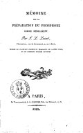 Mémoire sur la préparation du phosphore comme médicament, par J.-L. Lescot,...