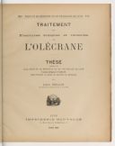 Traitement des fractures simples et récentes de l'Olécrane. Léon Bellin