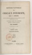 Histoire naturelle des oiseaux d'Europe / par C.-L. Lemaire,... ; ouvrage orné de figures... par Pauquet