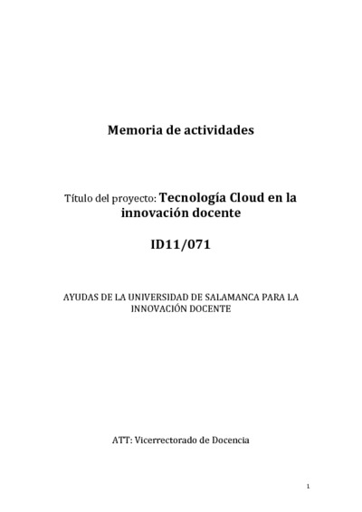 Tecnología Cloud en la innovación docente
