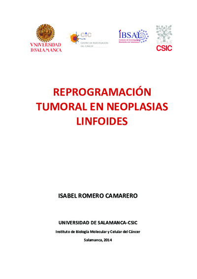 Reprogramación tumoral en neoplasmas linfoides