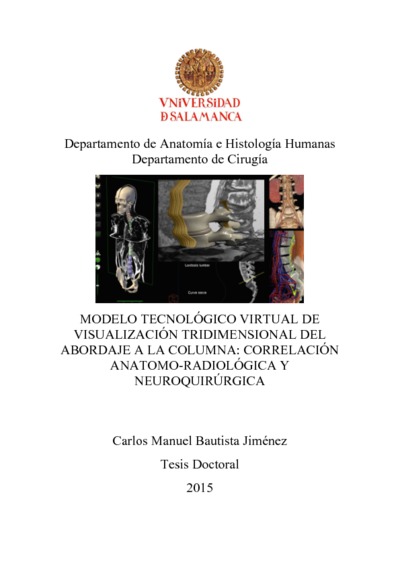 Modelo tecnológico virtual de visualización tridimensional del abordaje a la columna: correlación anatomo-radiológica y neuroquirúrgica